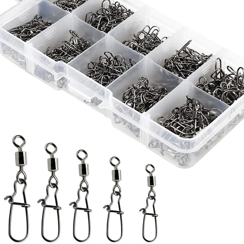 

Pike Fishing Accessories Connector Pin Bearing Rolling Swivel Stainless Steel Snap Fishhook Lure Swivels Tackle Accessories