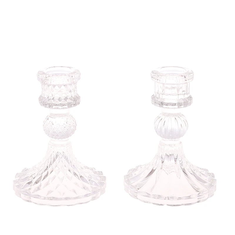 1 шт. Винтаж Стекло прозрачный свечи обеденные подсвечник украшения для дома и