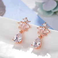 2020 new arrival shinning crystal women earrings cz crystal fashion crown silver color earrings for women luxury jewelry gifts