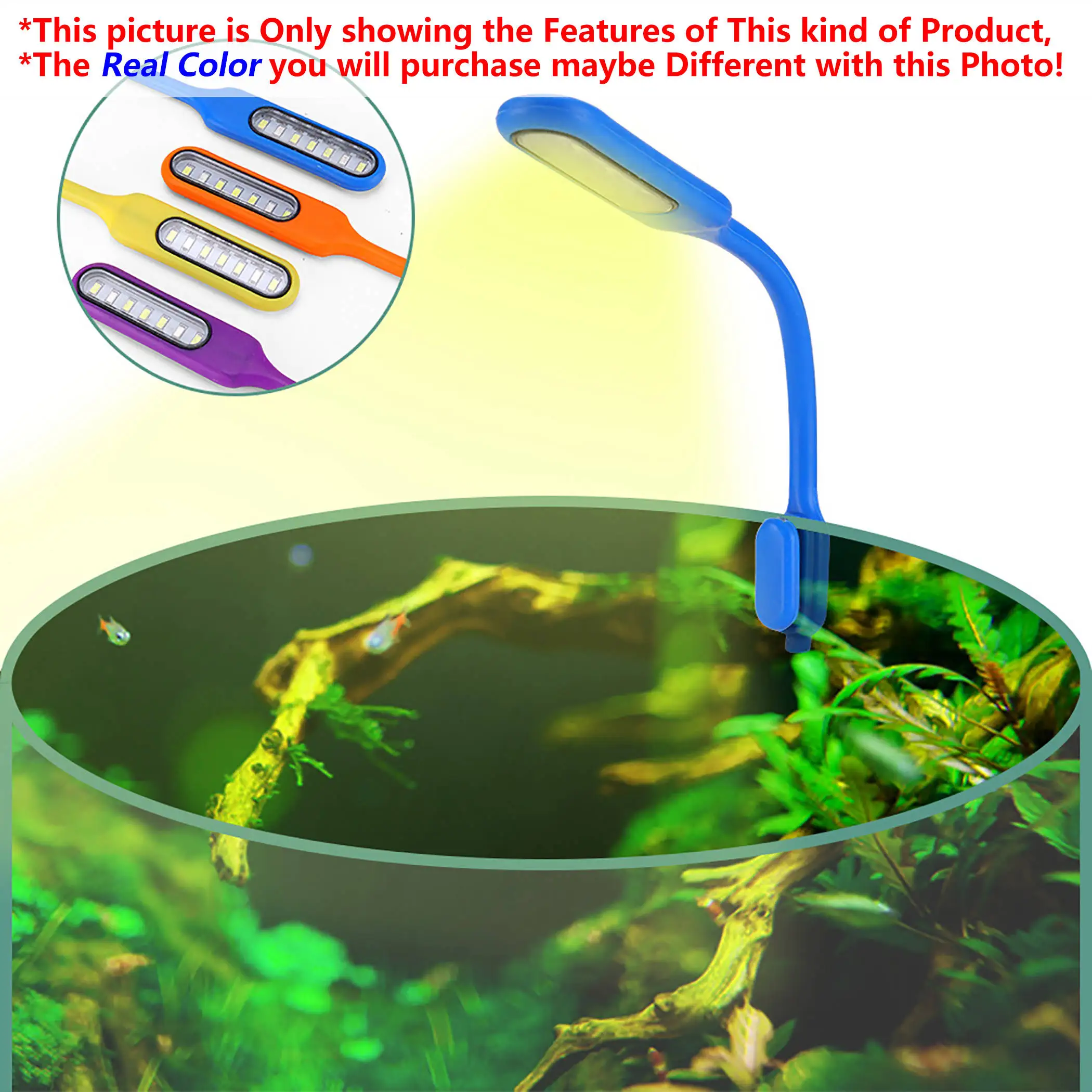 3 Вт USB светодиодный мини-светильник высокой яркости аквариум синий белый клип