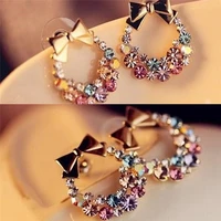 1pair elegant fashion cute women lady crystal rhinestone ear stud earrings jewelry gift