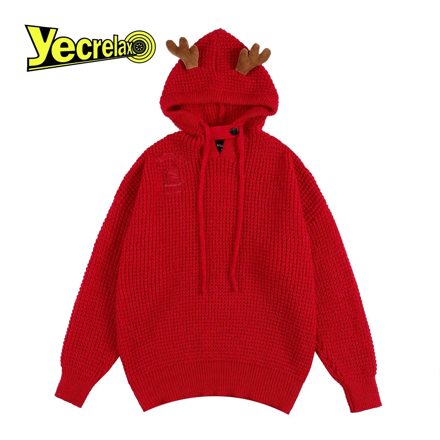

Christmas Reindeer Horns Hoodies Men Women Streetwear Tops Oversized Sweatshirt Harajuku Casual Autumn Winter Solid Hoodie