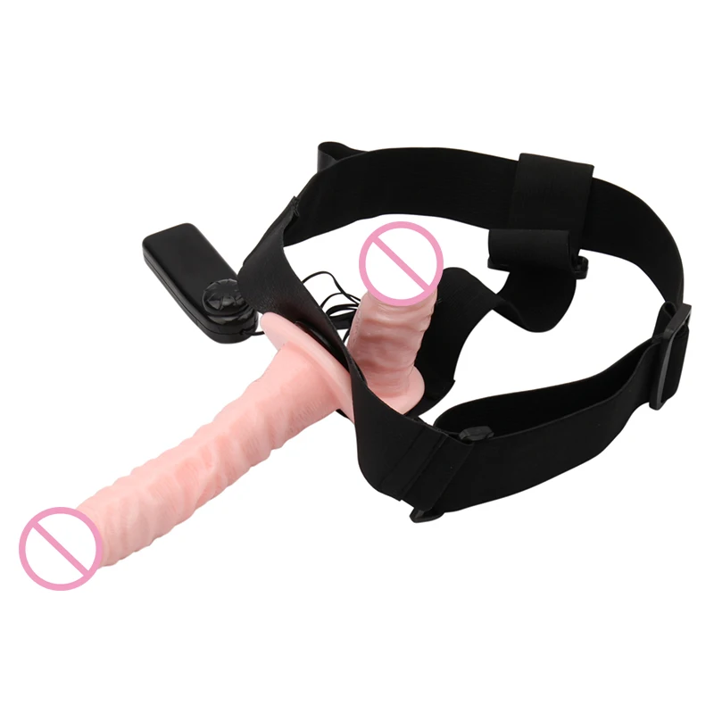Эротический двойной фаллоимитатор вибратор страпон с ремнем сексуальный мягкий