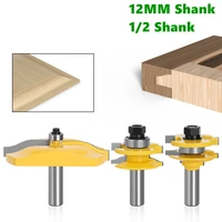 3pcsset 12mm 12 shank door panel cabinet tenon router bit set milling cutter for woodworking cutters cutting tools