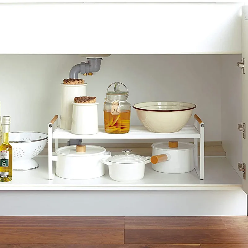 

Kitchen organizer countertop racks, dishes and seasonings layered storage racks, storage shelf sink racks pan bottle cabinets