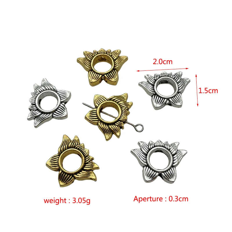 

JunKang alloy perforated flower-shaped shell series spacer beads DIY amulet jewelry crafts making connector found accessories