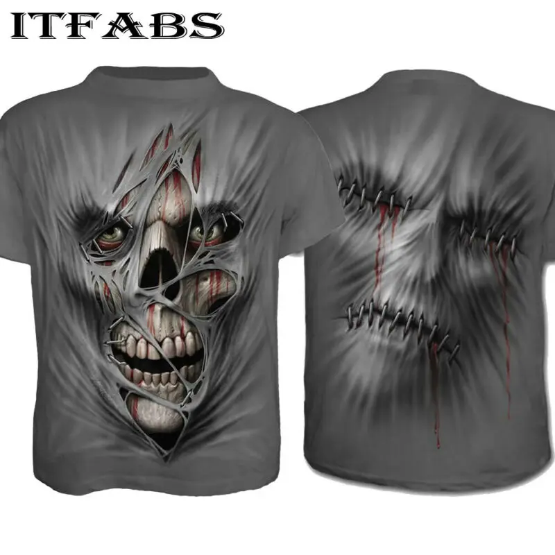 Футболка На Хэллоуин мужская с круглым вырезом короткий рукав бодибилдинг