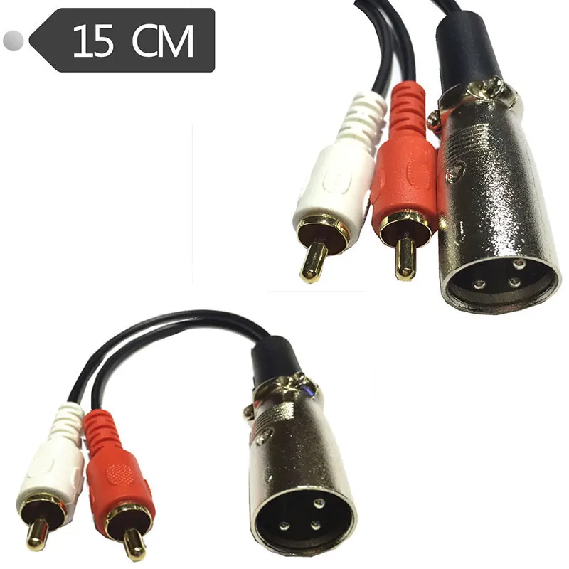 

Red Whited 2 RCA Male To XLR Male Stereo Audio Speaker Amp Y Cable 0.15M