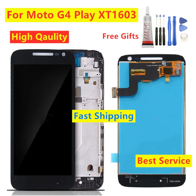 ЖК дисплей для Motorola Moto G4 Play XT1603 XT1601 XT1604 XT1602 сенсорный экран дигитайзер с рамкой в