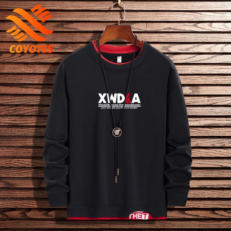 

Толстовка с капюшоном, свитшот, мужские топы, Мужской пуловер на весну и осень, свитшоты с надписью, модная повседневная Уличная одежда в сти...