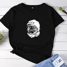 JCGO летняя Хлопковая женская футболка размера плюс 4XL 5XL забавная астронавт собака с круглым вырезом с коротким рукавом женские футболки повседневные женские футболки