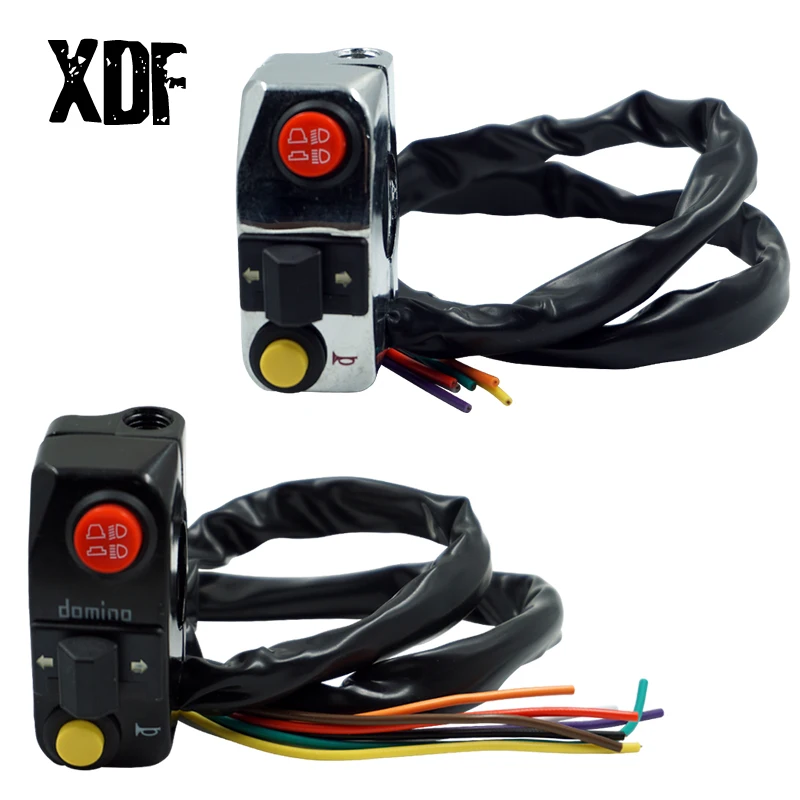 Универсальные переключатели для мотоциклов хром серебро и черный 7/8 дюйма 22 мм