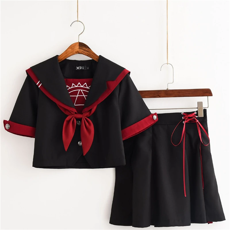 Japanese Style Haori Kimono Dress Bushido Traditional Japan Anime Cosplay School Uniform Yukata Gothic Kawaii Girls Costume - Цвет: Color 3 Top Skirts