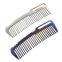 mini portable titanium alloy comb edc super light hair brush outdoor pocket gadget men women self cleaning tools