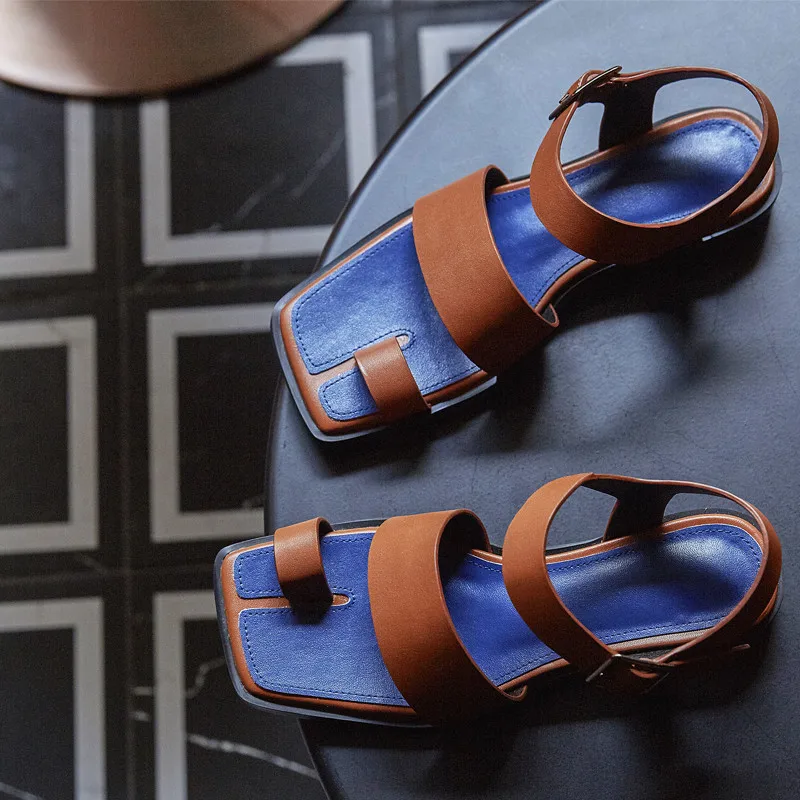 

ASUMER 2021 hot sale women sandals top quality genuine leather shoes buckle fashion brand low heel casual shoes female