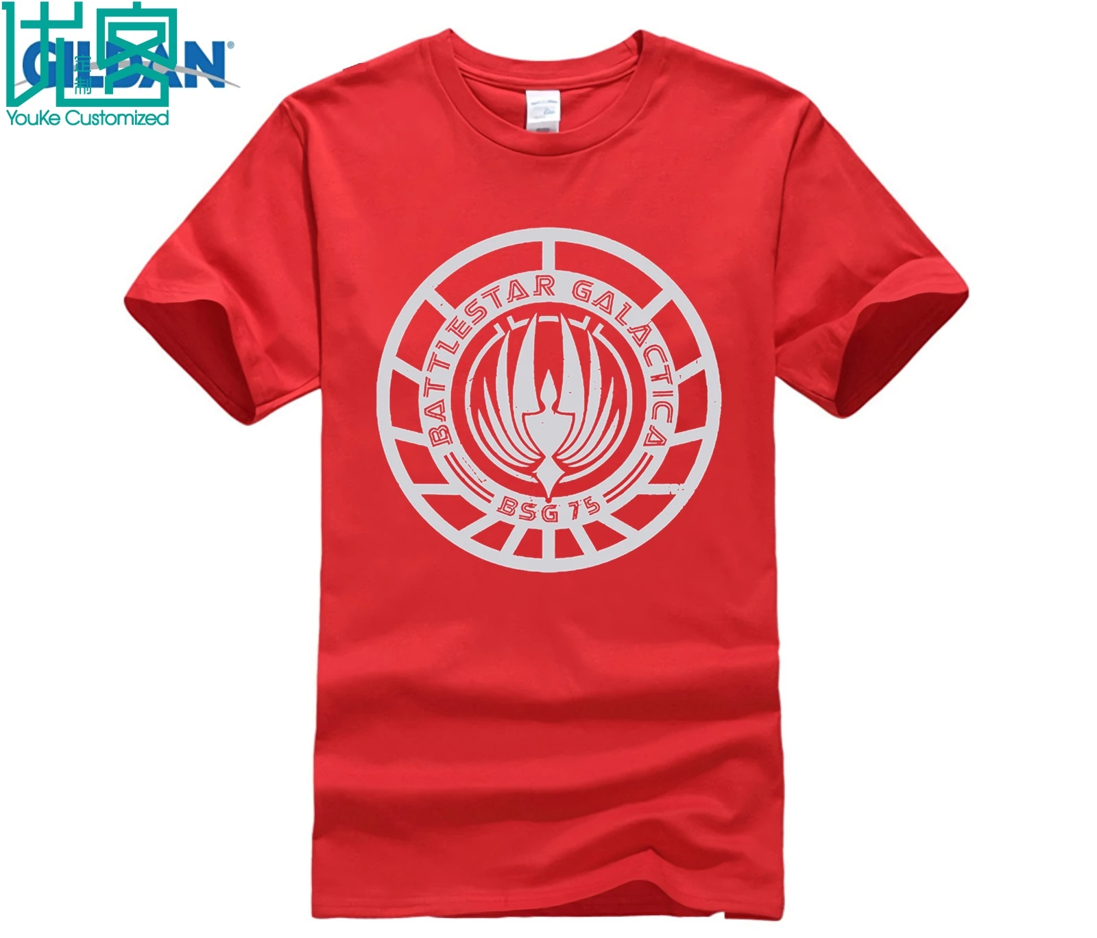 Футболка мужская с коротким рукавом Battlestar Galactica царапается Логотип Мужская s Slim Fit