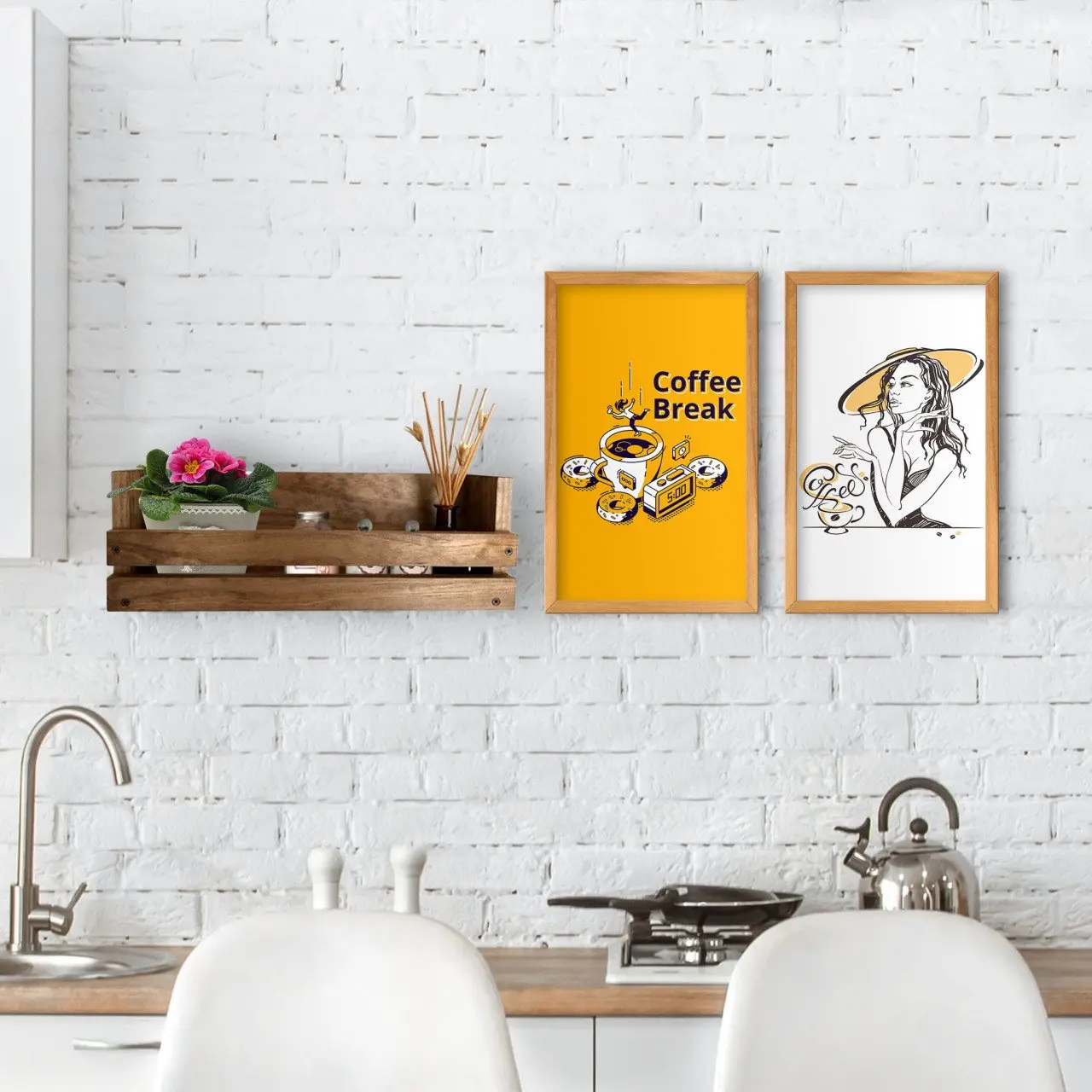 

BK дома декоративные натуральные деревянные вешалки и 2gang Кухня Konseptli древесины Tablo-5