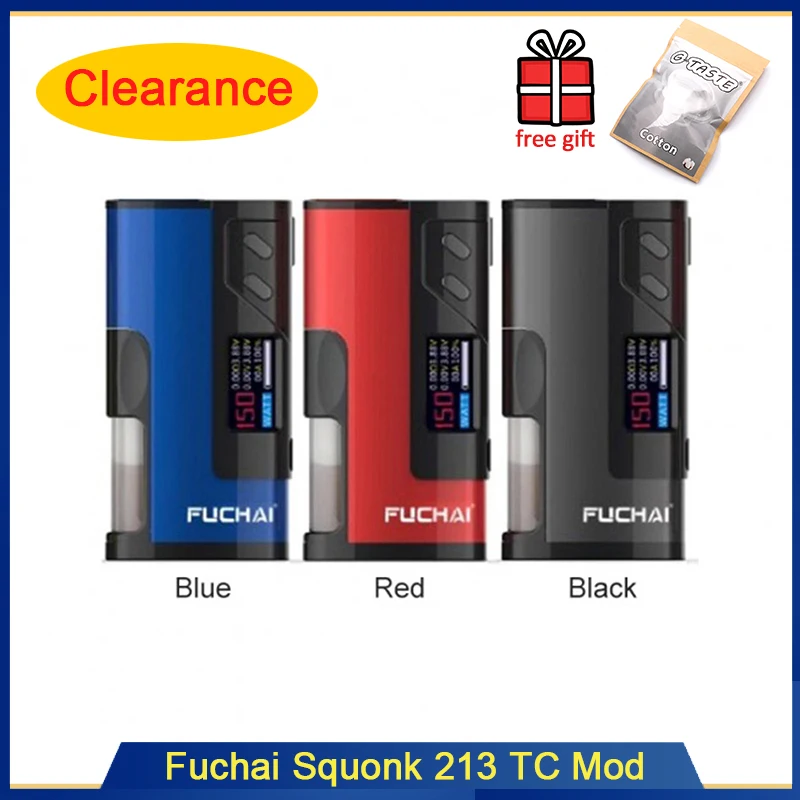В свободном доступе! Оригинальный Fuchai Squonk 213 150 Вт бокс мод с 0 96 дюймовым TFT цветным