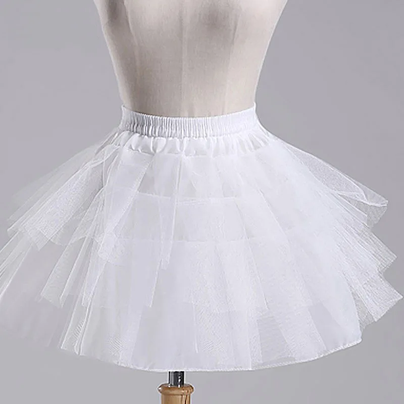 White Tulle Skirt Baby Girls Mesh Skirts Petticoats Kids Underskirt Children Wedding Dress Accessories Girl Petticoat Crinoline