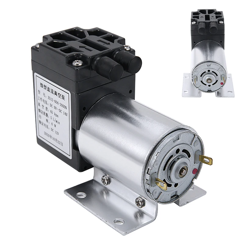 DC 12V 5L/min Mini Vacuum Air Pump High Pressure Suction Diaphragm Micro Pumps with Holder For Industry Tools high quality water circulating multi purpose vacuum pump air drawing rate 10l min