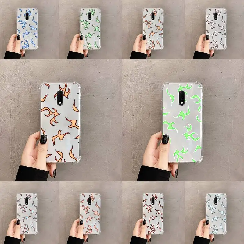 

Blue Flame Fire Phone Case Transparent For OnePlus MEIZU MEITU M 7 8 9 16 17 T PRO XS moible bag
