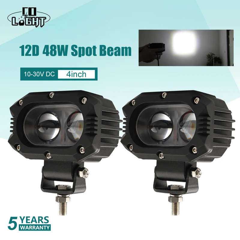 2PC 48W Spot Beam CO светильник супер яркий " 96 W светодиодный рабочий светильник Бар Offroad 4x4, прожектор, внедорожников, квадроциклов, наводненных светодиодный рабочий светильник для 4WD тягач 12V 24V - Цвет: 2PC 48W Spot Beam