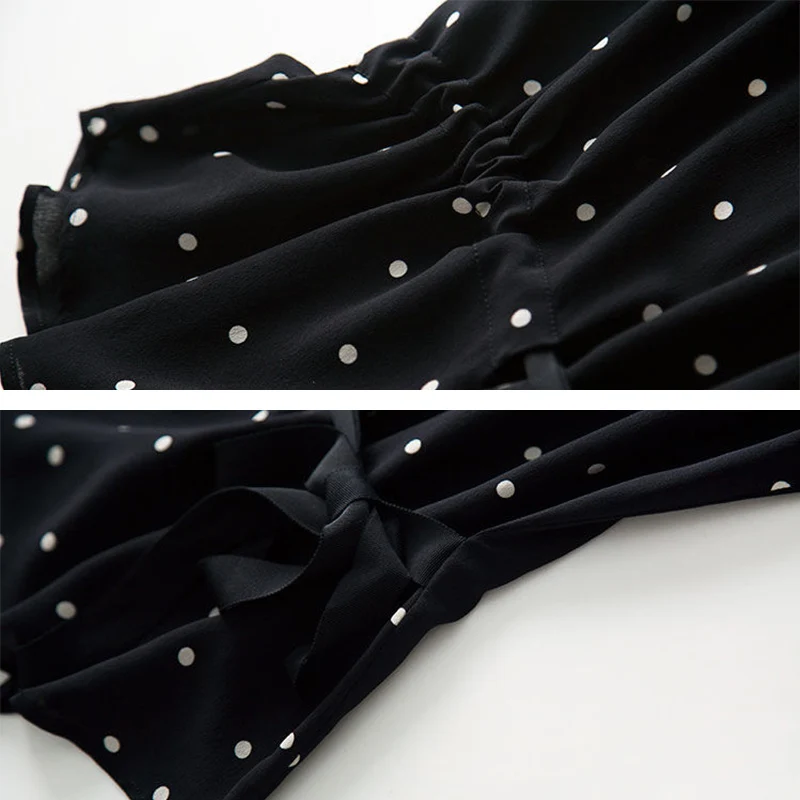 

Matching suit polka dot chiffon shirt and trousers two-piece large size 2021 summer Korean fashion wide-leg pants light top suit