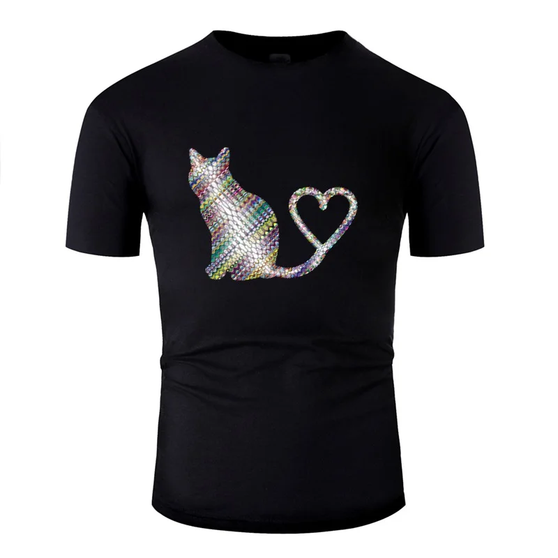 Новинка Веселая футболка с котом сердцем котенком для девочек на день рождения