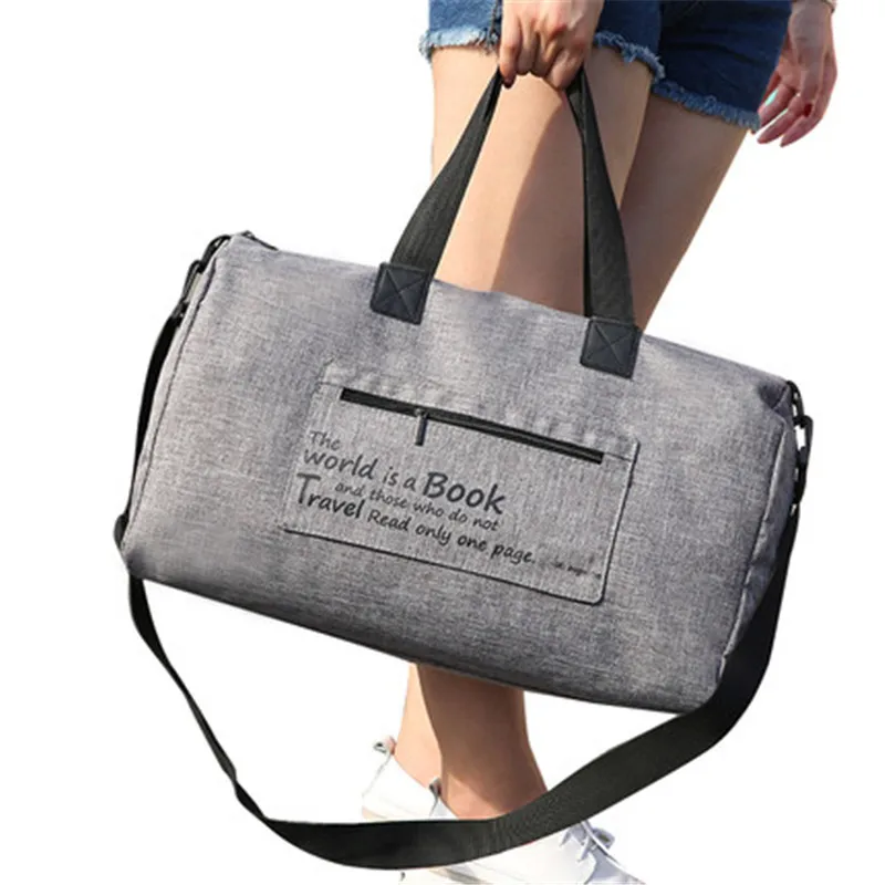 

Ручной Чемодан, вместительная сумка-тоут для выходных, спортивная сумка для женщин и мужчин, водонепроницаемая Мужская складная дорожная с...