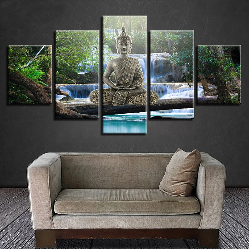 

5d diy diamond painting Natural scenery, waterfall, buddha statue diamond painting cross stitch embroidery diamond5pcs GG4972