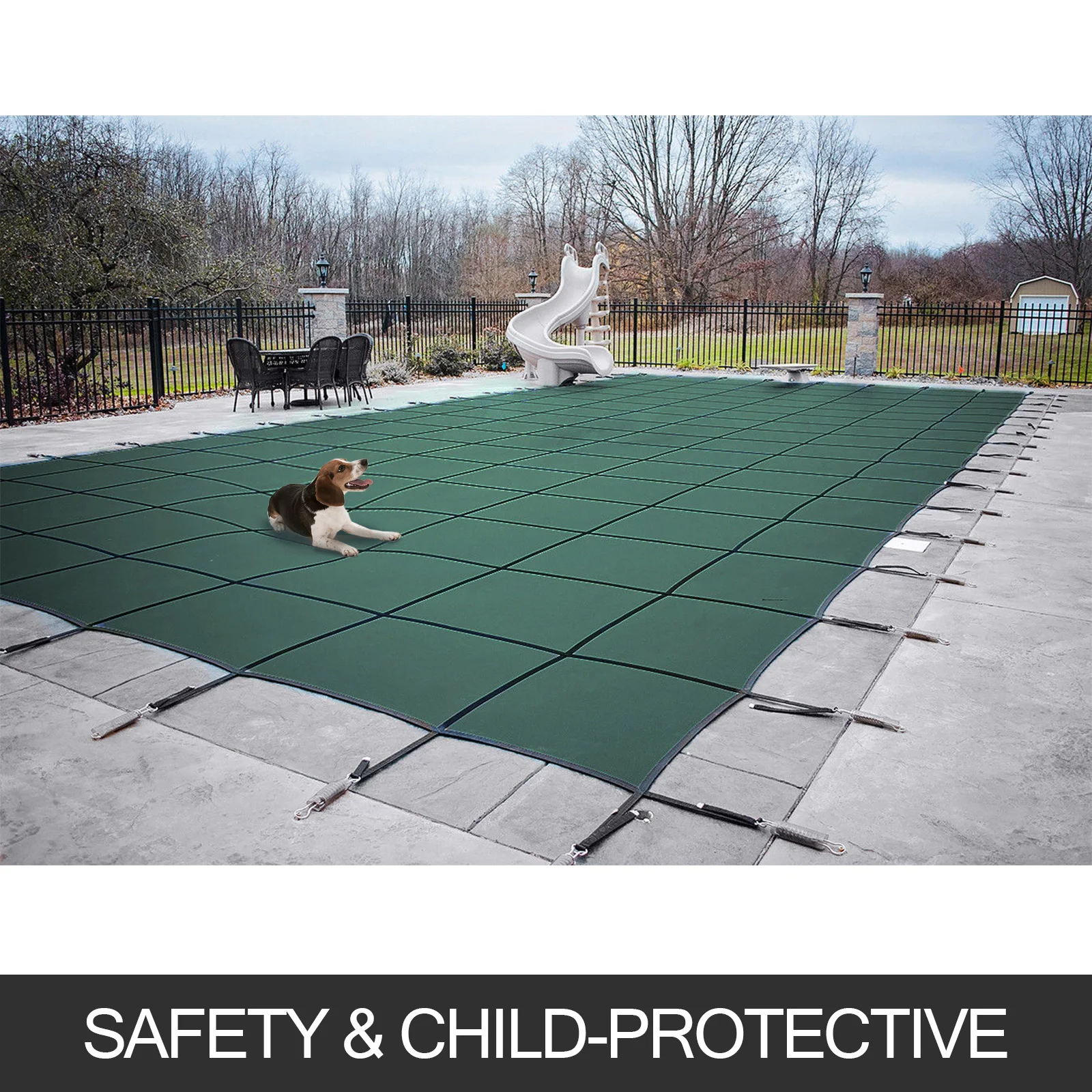 VEVOR-cubierta de seguridad para piscina rectangular, cubierta de malla verde s&oacute;lida para piscina, de seguridad para invierno-3