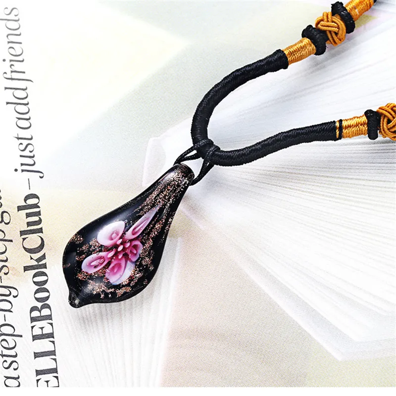 Женское винтажное длинное ожерелье в форме капель шара из стекла подарок на день