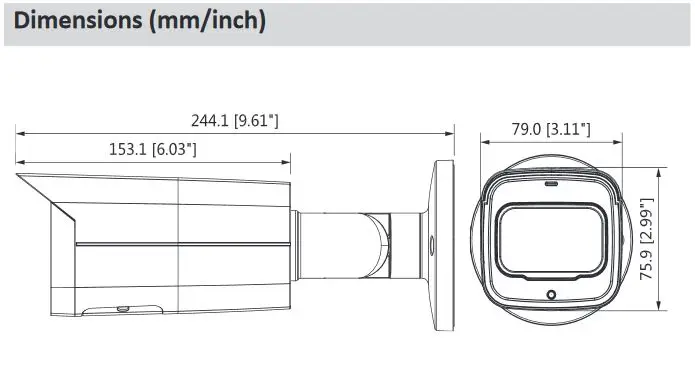 Dahua 8MP IPC-HFW4831T-ASE POE WDR Мини Пуля сетевая камера IR 80 м IP67 H.265 английская IP камера видеонаблюдения