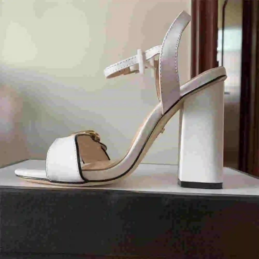 

2021 new arrival women's fashion high heels sandals leather soft girl casual black silver shoes lady outdoor thick heels big siz