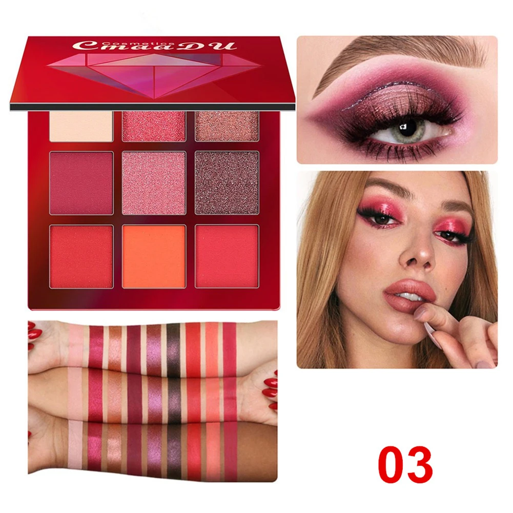 

Professional 9 Color Pigmented Eye Shadow Palette Matte Shimmer Eyes Powder Smooth Natural Waterproof Long Lasting Eyes Makeup