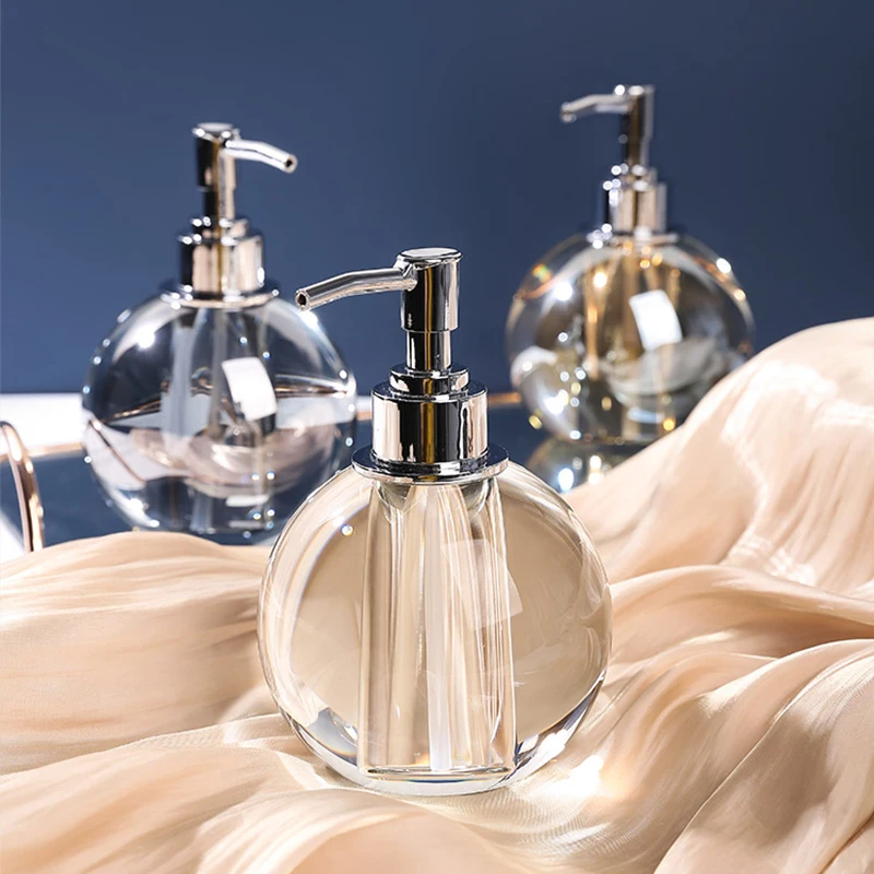 Crystal Glass Liquid Soap Dispenser Bathroom Accessories Tool Shower Gel Shampoo Dispenser Hand Soap Pump Bottle Home Decoration