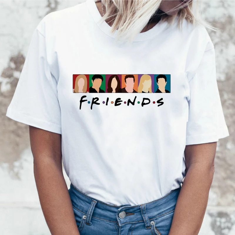 

friends tv show t shirt tshirt top tee shirt women female femme ulzzang t-shirt Harajuku Casual Vintage Printing Funny girl