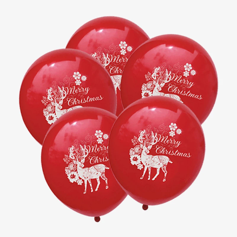

1set Red Green Elk Merry Christmas Decor Latex Balloons Kids Christmas Toys Birthday Party Decorations Inflate Globos Supplies