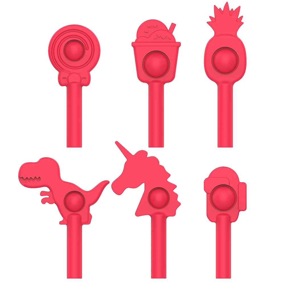 

Пузырьковые игрушки на кончик пальца, сенсорные игрушки, забавные колпачки для снятия стресса, Мультяшные мягкие сжимаемые игрушки, развив...