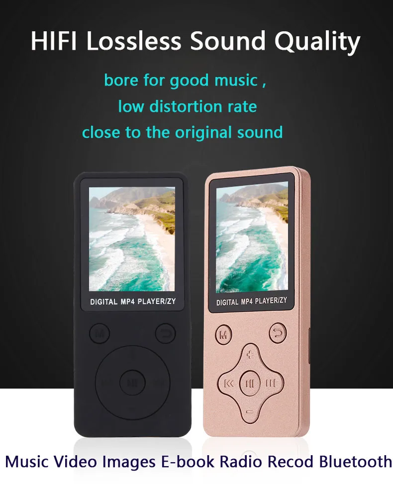 MP4 плеер Bluetooth портативный медиа музыкальный Поддержка 32 Гб TF карта Запись радио