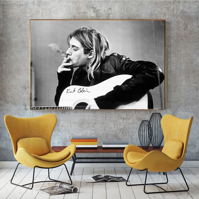 

Kurt Cobain Rock Music Band Music Singer Star Posters and Prints Canvas Painting Wall Art Picture Home Decoration No Frame