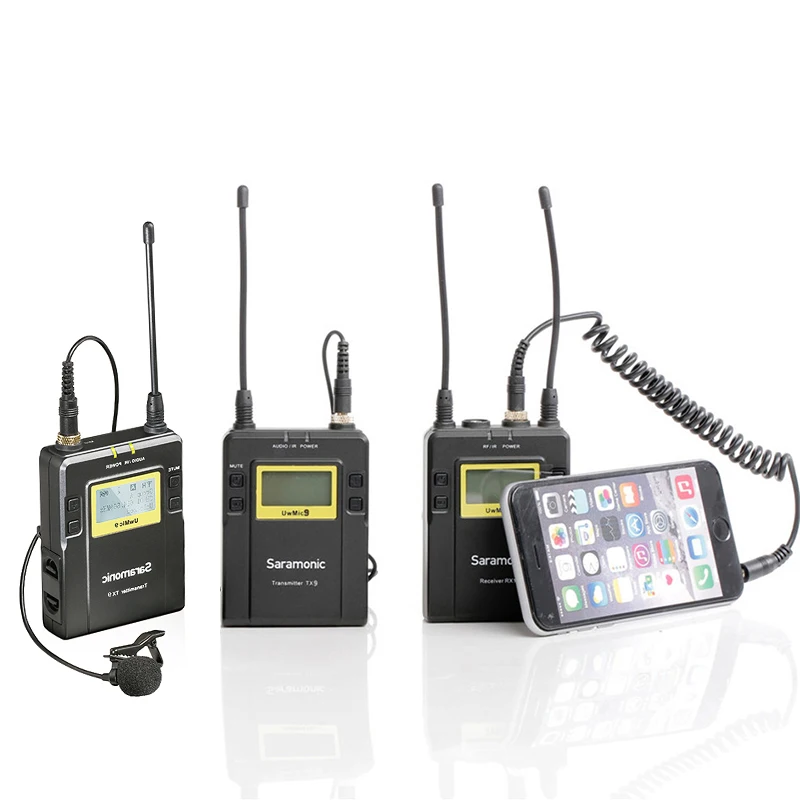 

Saramonic UWMIC9 Broadcast UHF Camera Wireless Lavalier Microphone System Transmitters and Receivers for DSLR Camera &Camcorder