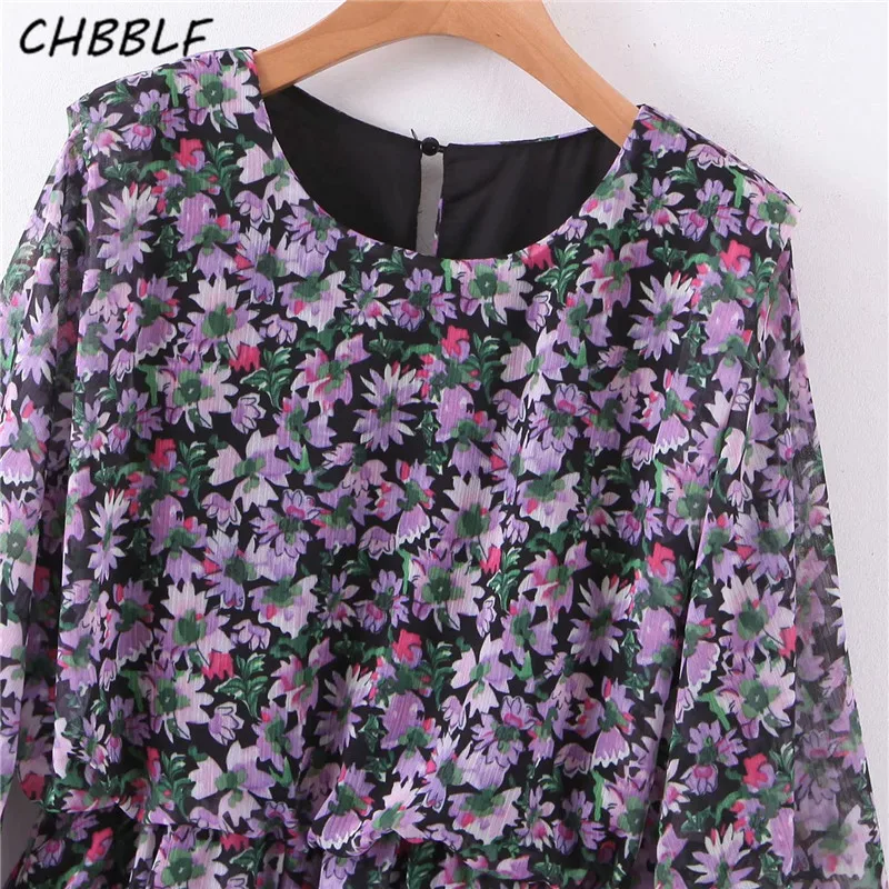 CHBBLF женское стильное мини-платье с круглым вырезом рукав три четверти женские