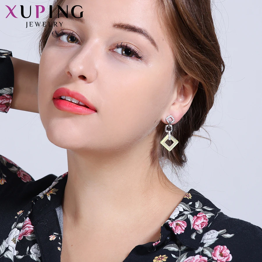 Xuping, изысканные цветные серьги, высокое качество, кристаллы от Swarovski, цветное покрытие, для женщин, подарок на день Святого Валентина, S89-202