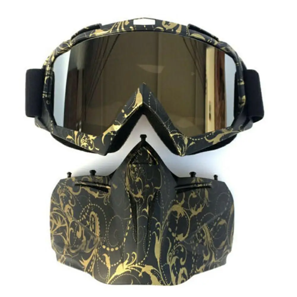 

Ski Snowboard Glasses Snowmobile Skiing Goggles Windproof Skiing Glass Motocross Sunglasses with Mouth Filter Earware