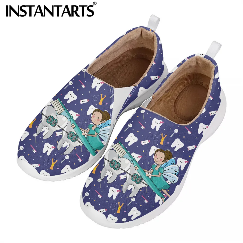 

INSTANTARTS фиолетовый мультфильм зубная фея фирменный дизайн; Дышащая Спортивная обувь; Женская обувь на плоской подошве; Дамская обувь светиль...