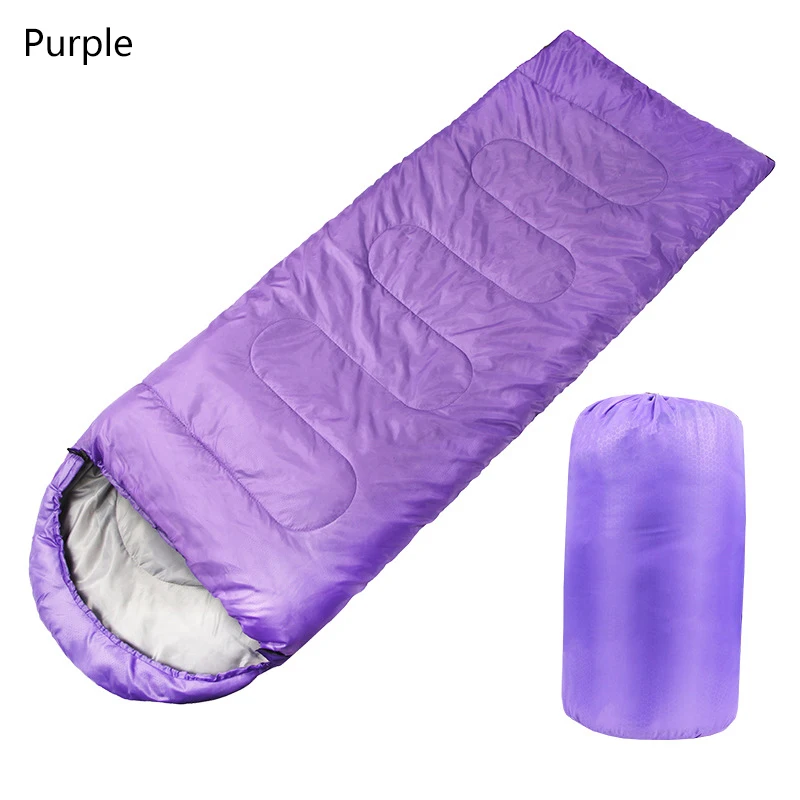 purple Открытый спальный мешок для кемпинга, теплый конверт с капюшоном, зимние спальные мешки для взрослых, дорожный спальный мешок для путешествий, Прямая поставка - Цвет: purple