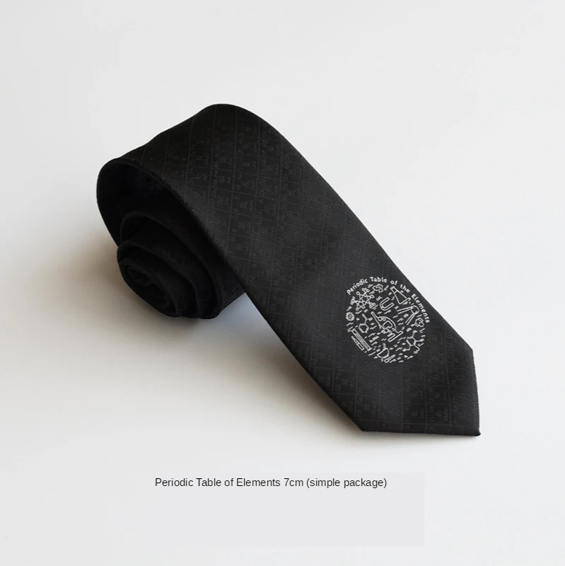 Новый креативный химический стол, черный галстук с вышивкой, классная литература и искусство, мужской и женский студенческий галстук для пары, подарки