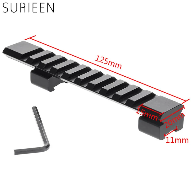 Рельсовый адаптер для Пикатинни 11 мм до 20 рельсовая направляющая Вивера с 10