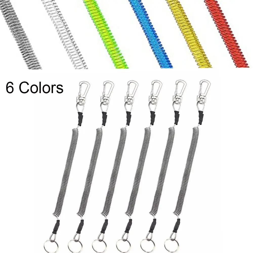 

1Pc Spring Elastic Rope Portable Fishing Lanyards Anti-Lost Phone Keychain Security Gear Tool Plastic Retractable Tether